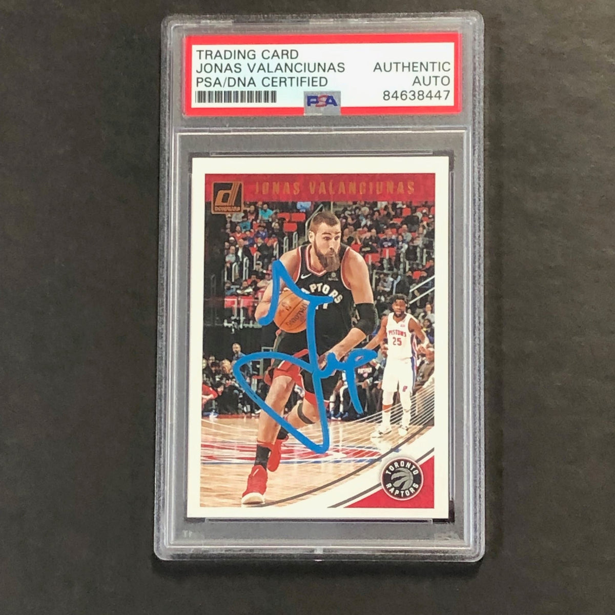 2018-19 Panini Donruss #43 Jonas Valanciunas Signed Card AUTO PSA Slabbed Toront