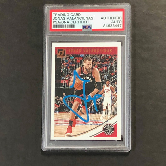 2018-19 Panini Donruss #43 Jonas Valanciunas Signed Card AUTO PSA Slabbed Toront