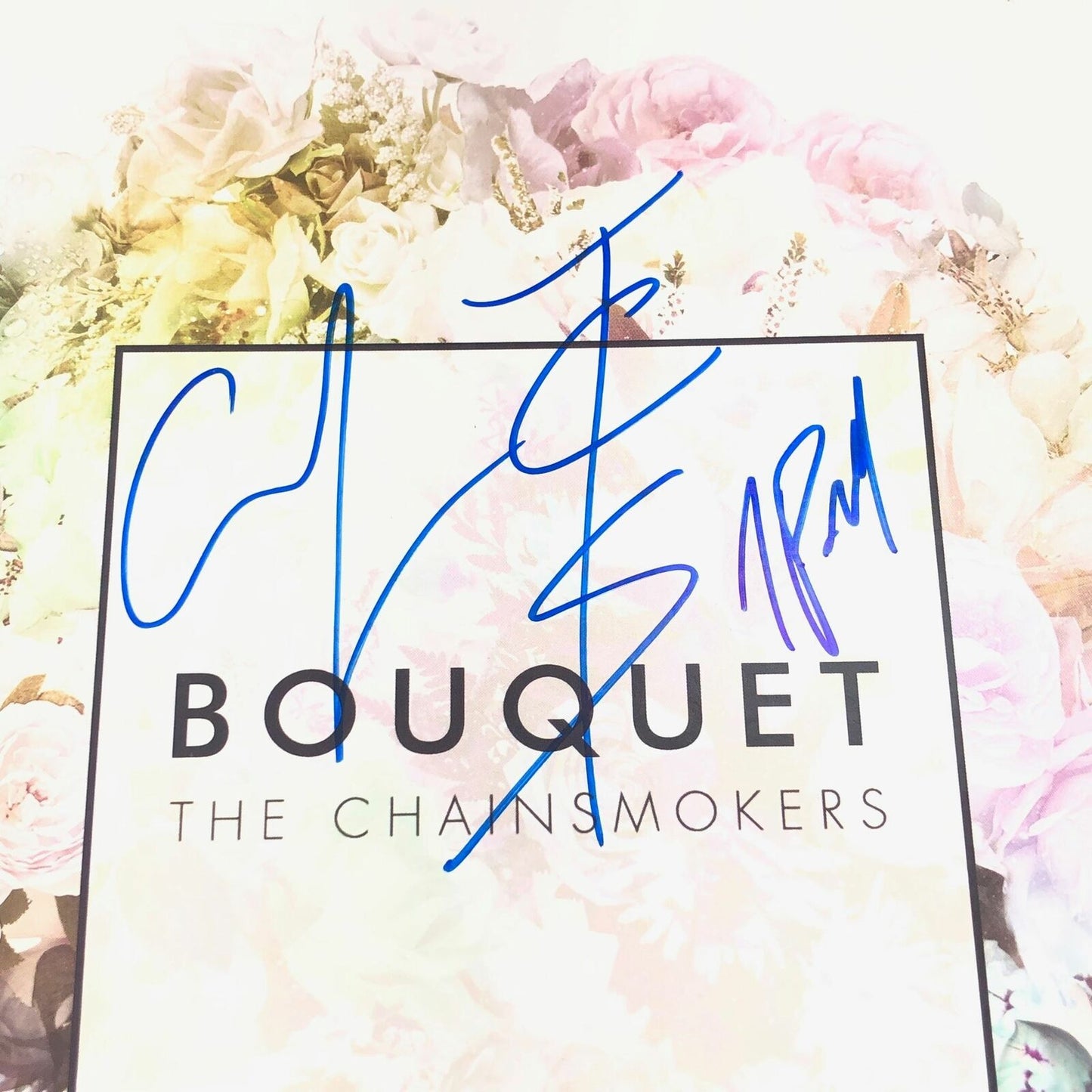 ALEX PALL ANDREW TAGGART signed The Chainsmokers' Bouquet LP Vinyl PSA/DNA Album