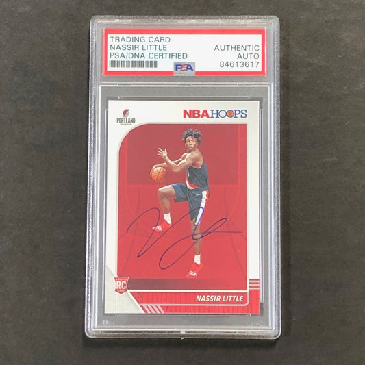 2019-20 NBA Hoops #220 Nassir Little Signed Rookie Card AUTO PSA Slabbed RC Blaz