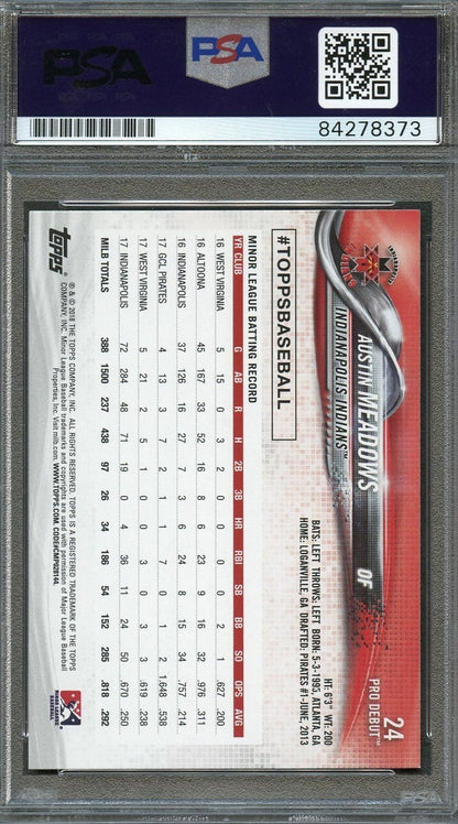 2018 Topps #24 Austin Meadows Signed Card PSA Slabbed Auto Indianapolis Indians