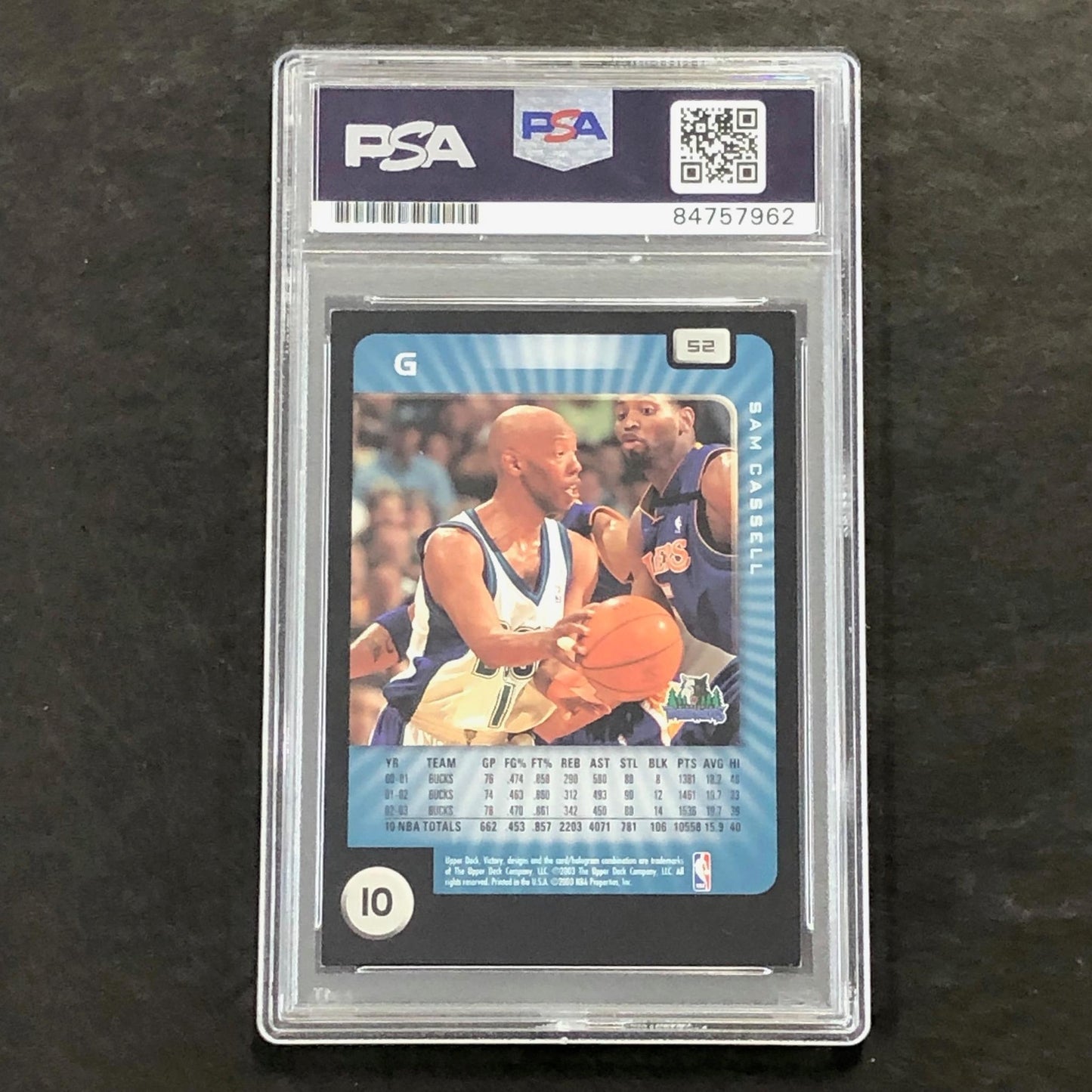 2003-04 Upper Deck Victory #52 Sam Cassell Signed Card AUTO PSA Slabbed Timberwo