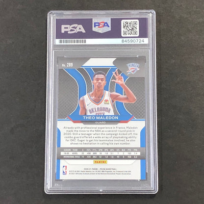 2020-21 Panini Prizm #289 Theo Maledon Signed Card AUTO PSA Slabbed RC Thunder