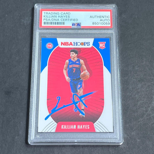 2020-21 NBA Hoops #241 Killian Hayes Signed Card AUTO PSA Slabbed RC Pistons