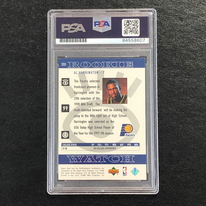 1999 Upper Deck Rookie Watch #134 Al Harrington Signed Card AUTO PSA Slabbed Pac