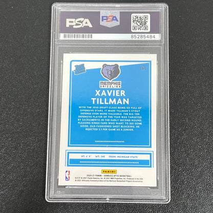 2020-21 Panini Donruss Optic #185 Xavier Tillman signed card AUTO PSA/DNA Slabbe
