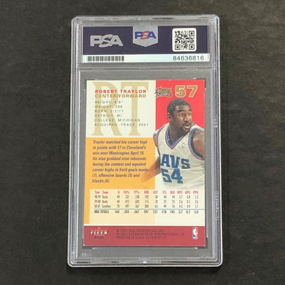 2001-02 Fleer #57 Robert Traylor Signed Card AUTO PSA/DNA Slabbed 76ers