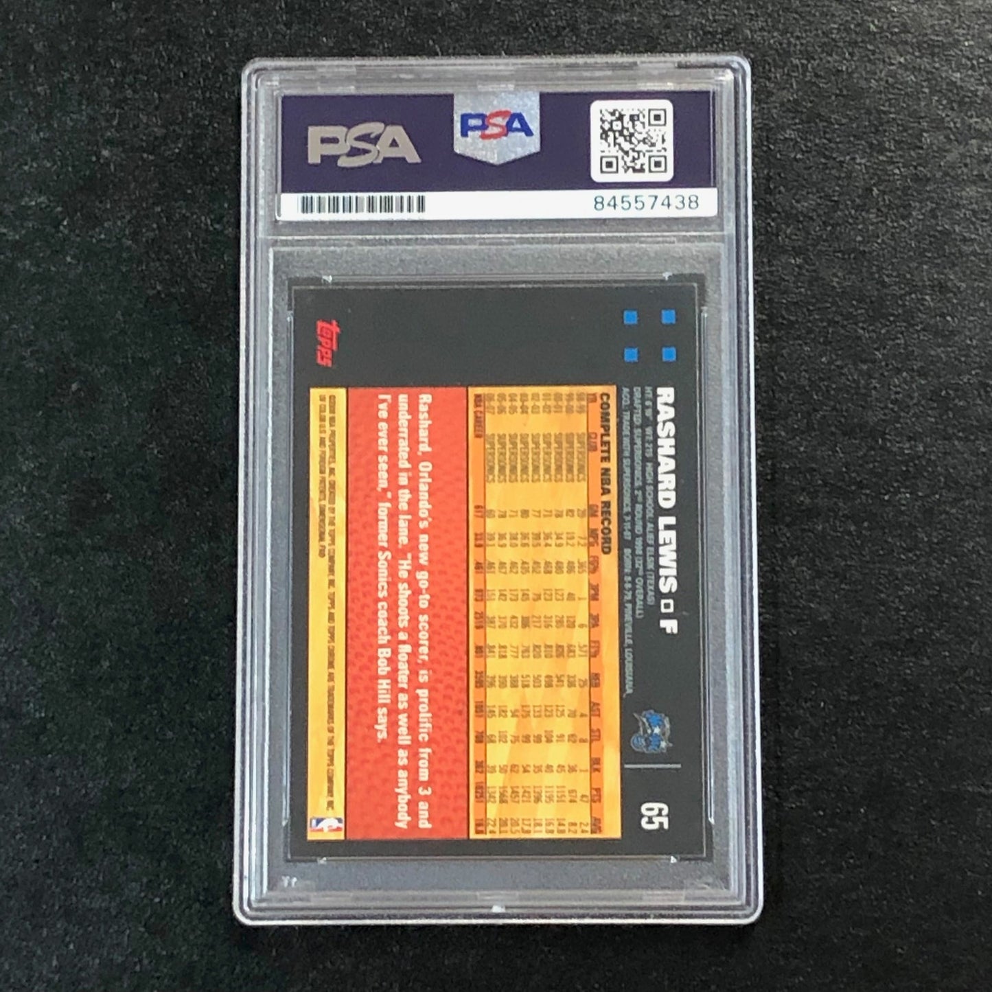 2007-08 Topps Chrome #65 Rashard Lewis Signed Card AUTO PSA/DNA Slabbed Magic