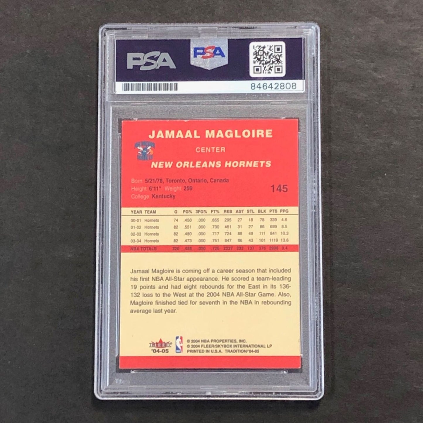 2004-05 Fleer Tradition #145 Jamaal Magloire Signed Card AUTO PSA Slabbed Hornet