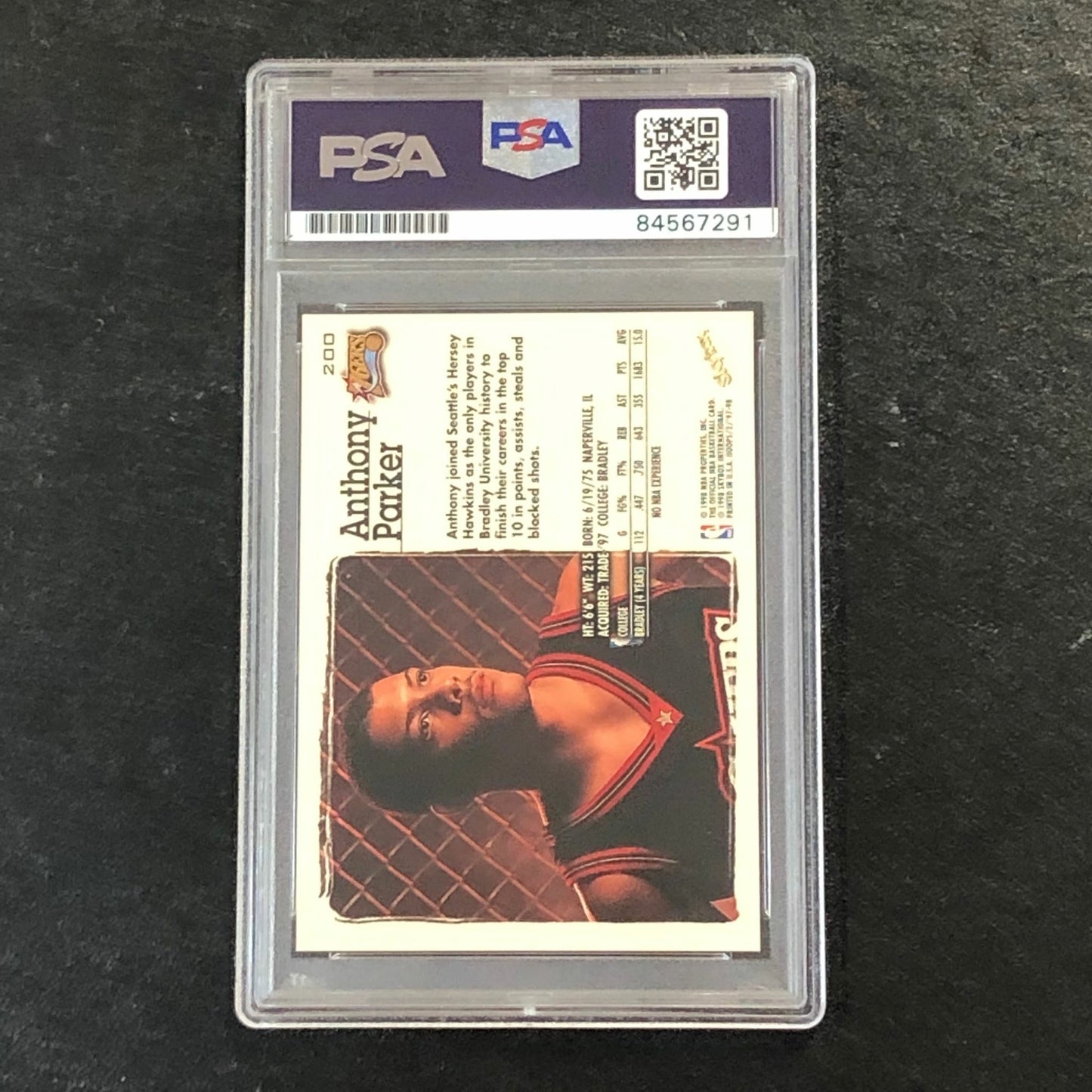 1997-98 NBA Hoops #200 Anthony Parker Signed Card AUTO 10 PSA Slabbed 76ers