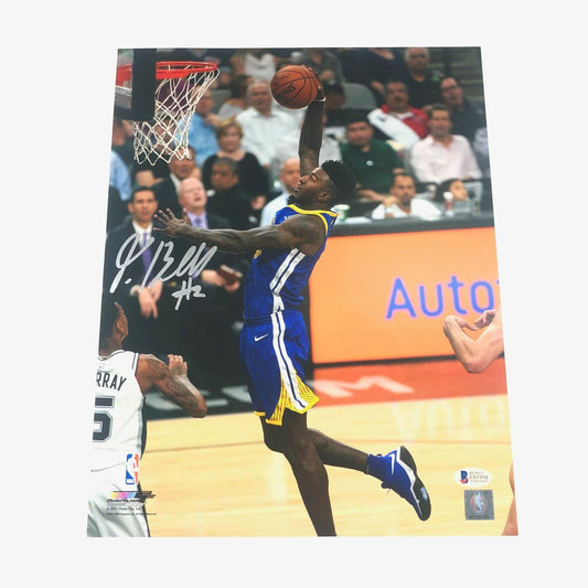 Jordan Bell signed 11x14 photo BAS Beckett Golden State Warriors Autographed