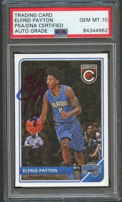 2015-16 Panini Complete #233 Elfrid Payton Signed Card AUTO Grade 10 PSA/DNA Sla