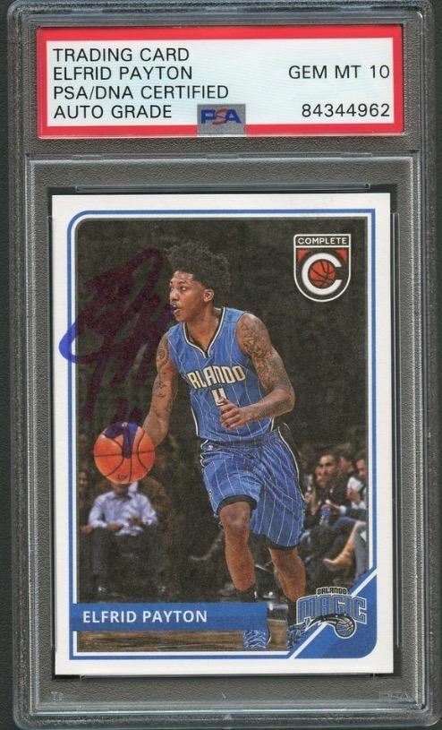 2015-16 Panini Complete #233 Elfrid Payton Signed Card AUTO Grade 10 PSA/DNA Sla