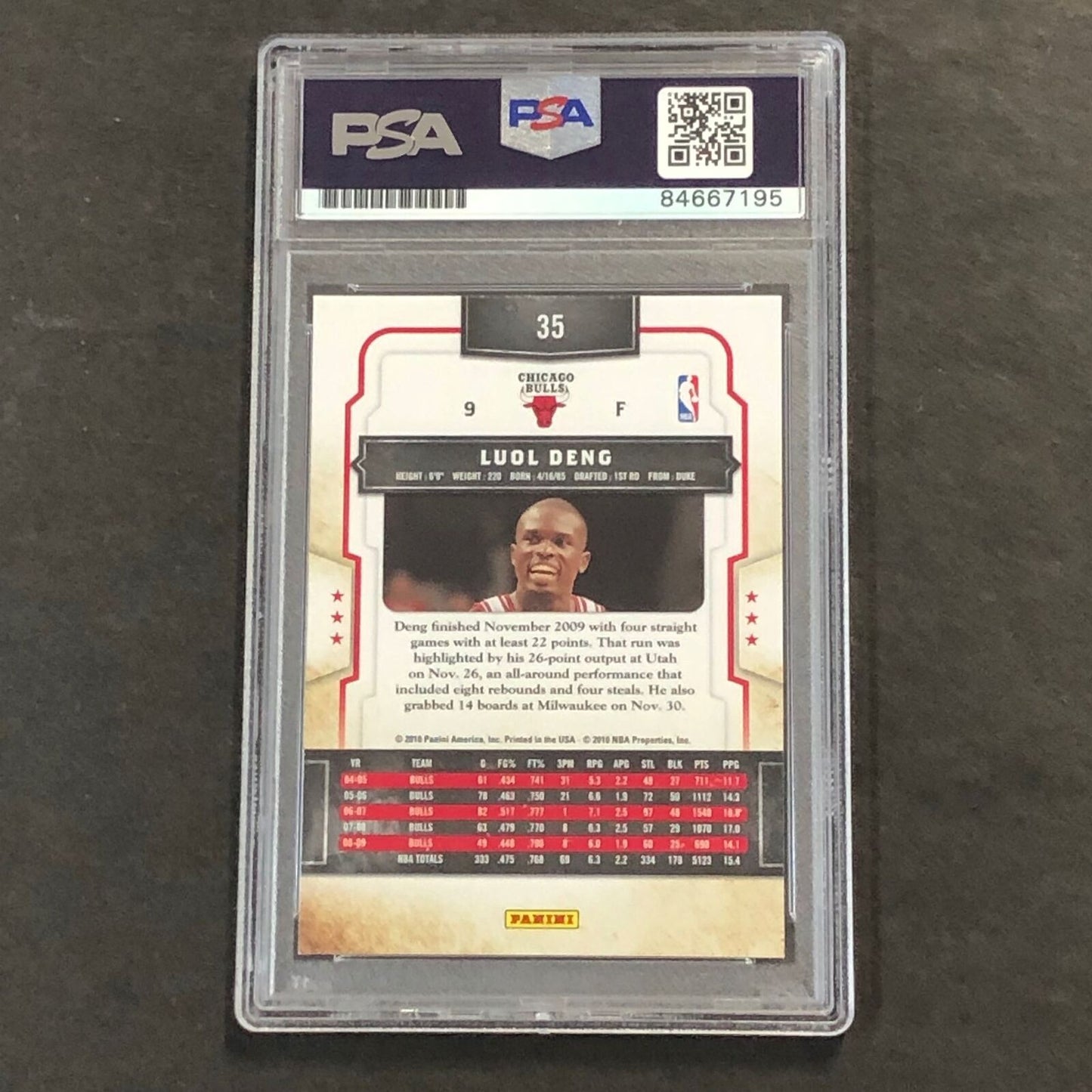 2009-10 Panini Classics #35 Luol Deng Signed Card AUTO PSA Slabbed Bulls