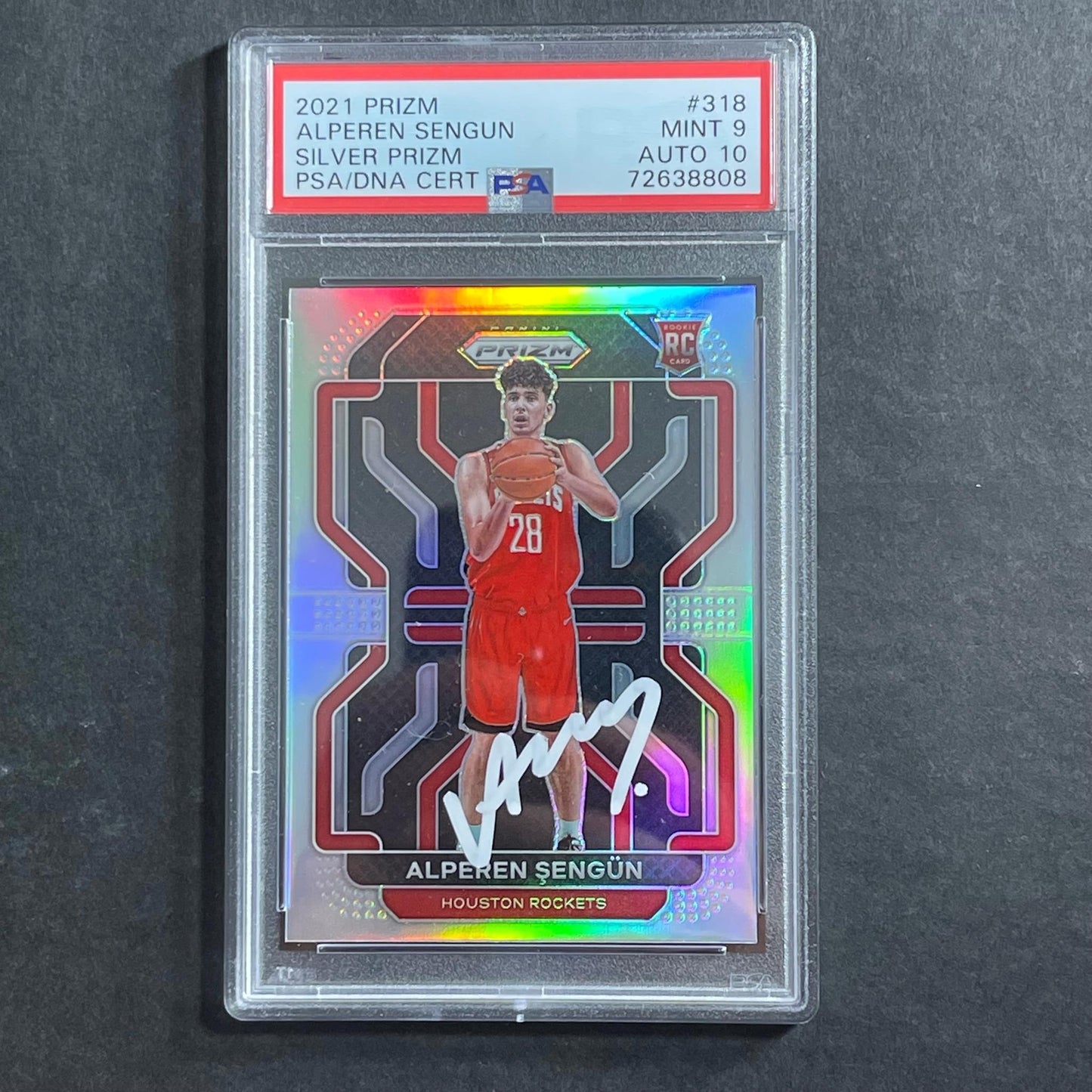 2021-22 Panini Silver Prizm #318 Alperen Sengun Auto 10 Card 9 PSA Slabbed RC Ro
