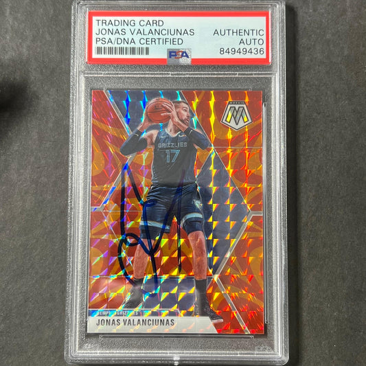 2019-20 Panini Mosaic #86 Jonas Valanciunas Signed Card AUTO PSA Slabbed Grizzli