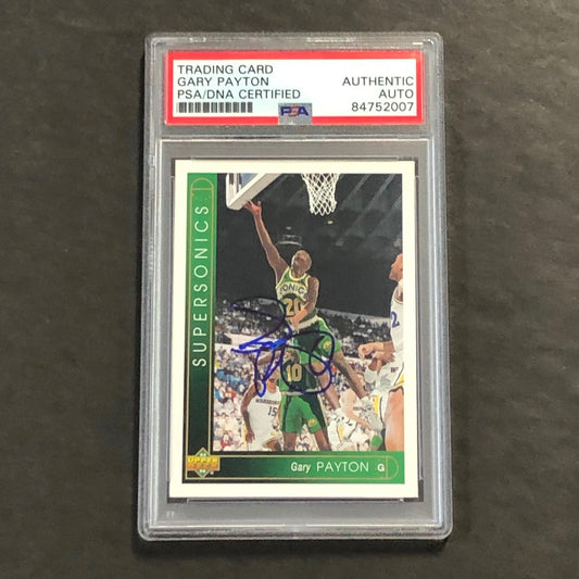 1992-93 Upper Deck #295 Gary Payton signed Auto Card PSA/DNA Slabbed Sonics