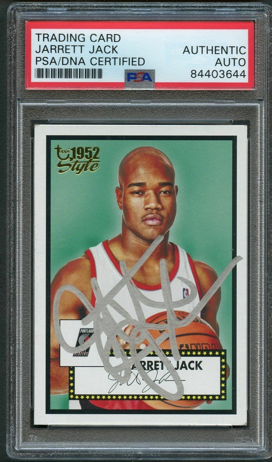 2005-06 Topps 1952 Style #136 Jarrett Jack Signed Card AUTO PSA Slabbed Trail Bl