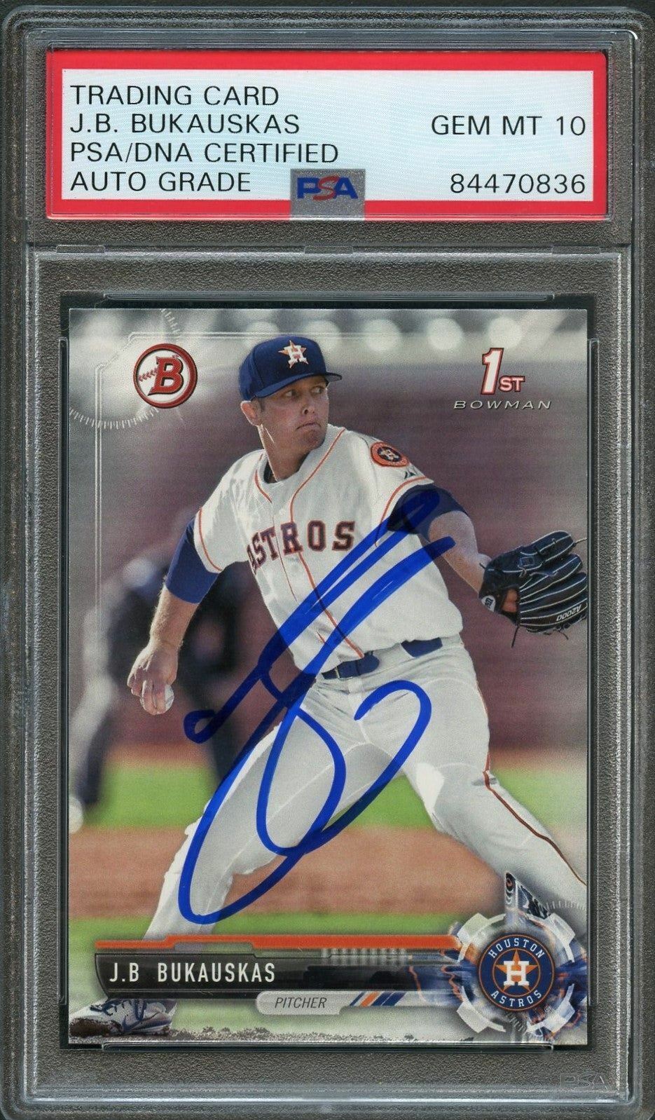 2017 Bowman Draft # BD-143 J.B. Bukauskas Signed Card PSA Slabbed Auto 10 Astros