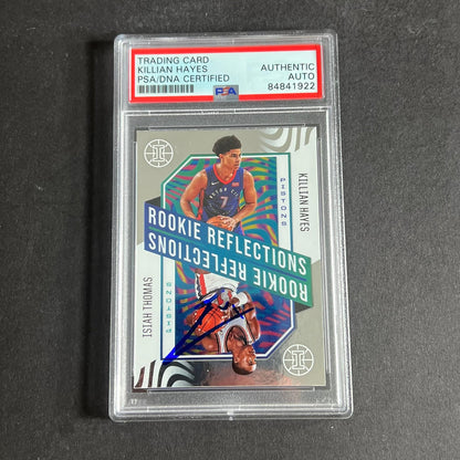 2020-21 Panini Illusions #25 Killian Hayes/Isiah Thomas Signed Card AUTO PSA Sla
