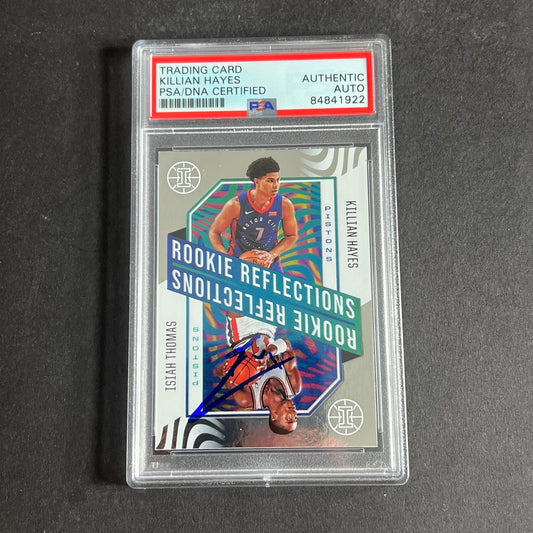 2020-21 Panini Illusions #25 Killian Hayes/Isiah Thomas Signed Card AUTO PSA Sla