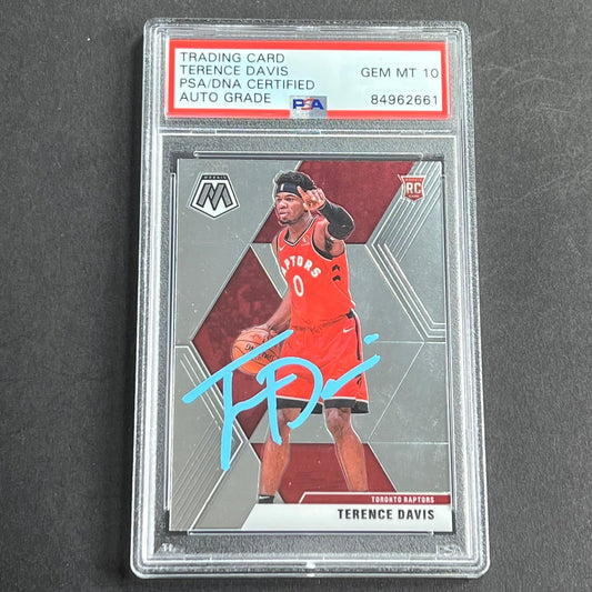 2019-20 Panini Mosaic #226 Terrance Davis Signed Card AUTO Grade 10 PSA Slabbed