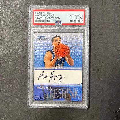 1999-2000 Fleer Tradition FreshInk Matt Harpring Signed Card AUTO PSA Slabbed Ma