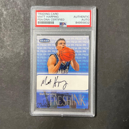 1999-2000 Fleer Tradition FreshInk Matt Harpring Signed Card AUTO PSA Slabbed Ma