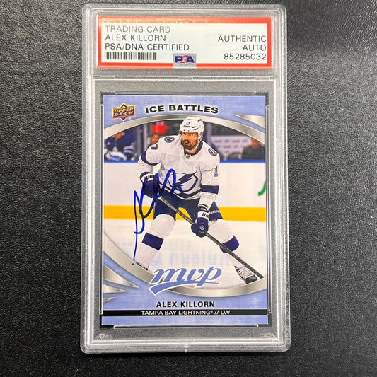 2023-24 Upper Deck Ice Battles #59 Alex Killorn Signed Card AUTO PSA slabbed Lig