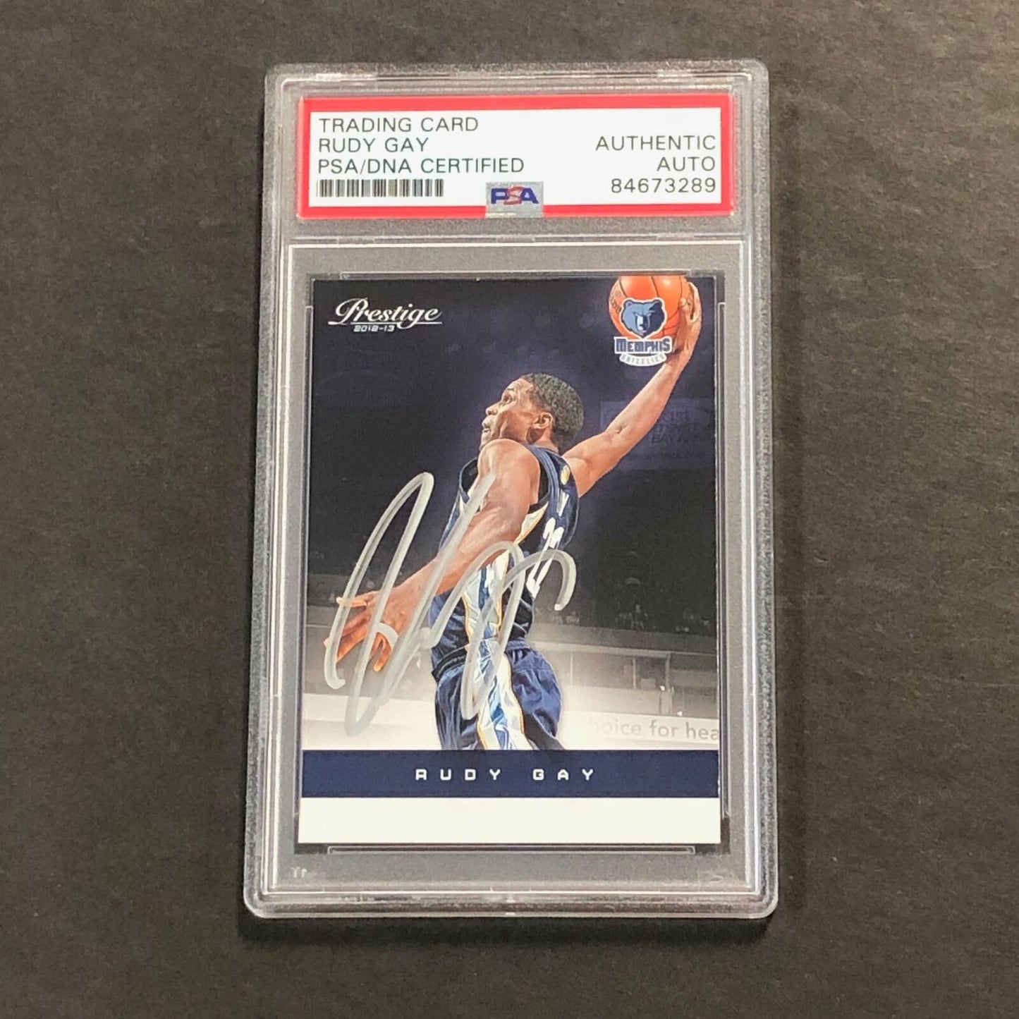 2012-13 Panini Prestige #52 Rudy Gay Signed Card AUTO PSA Slabbed Grizzlies