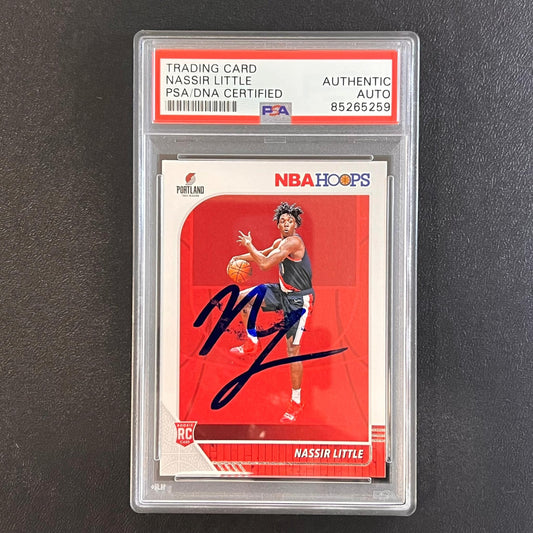 2019-20 NBA Hoops #220 Nassir Little Signed Rookie Card AUTO PSA Slabbed RC Blaz