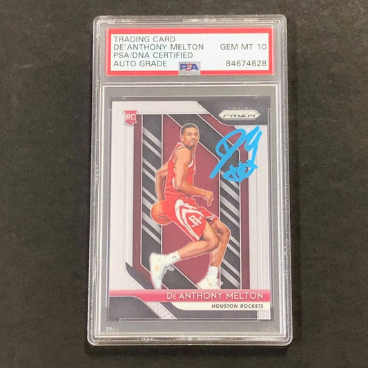 2018-19 Panini Prizm #4 De'Anthony Melton Signed Card AUTO GRADE 10 PSA Slabbed