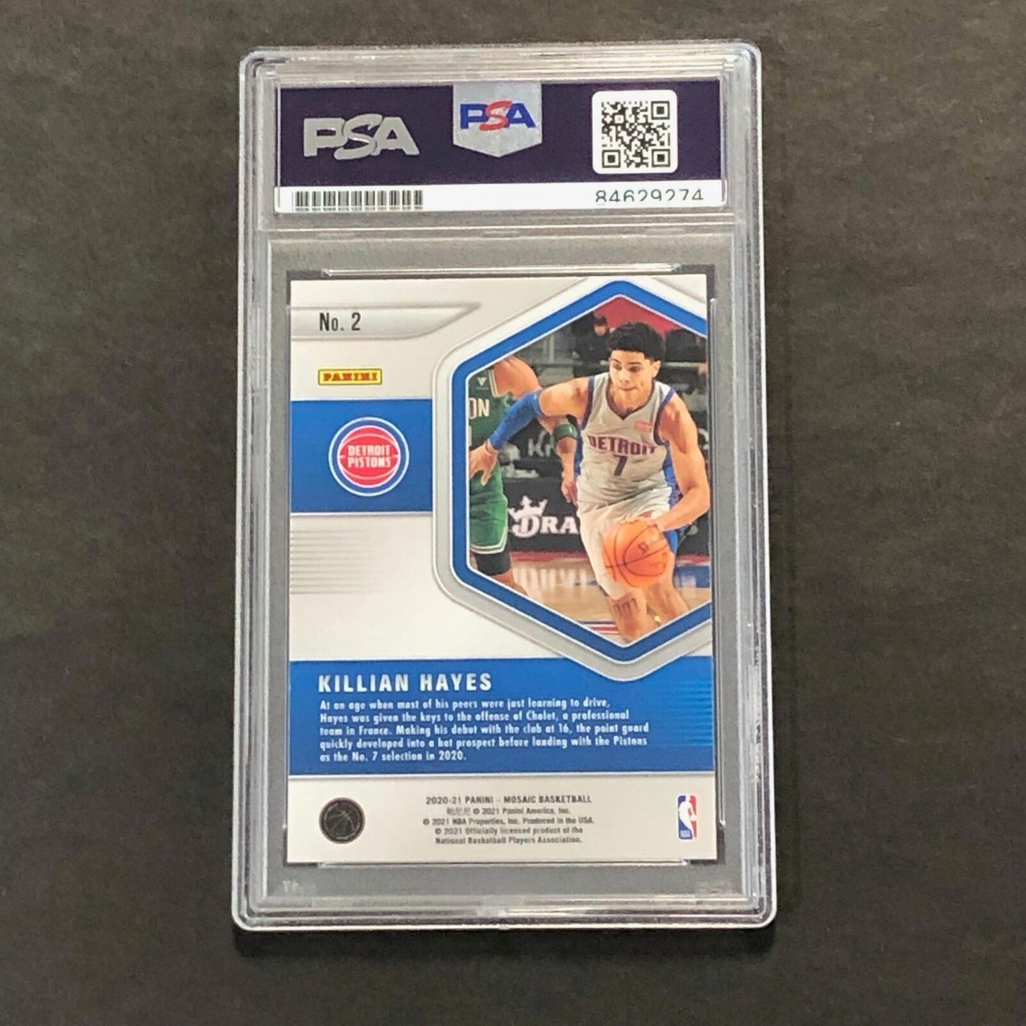 2020-21 Panini Mosaic #2 Killian Hayes Signed Card AUTO 10 PSA Slabbed RC Piston