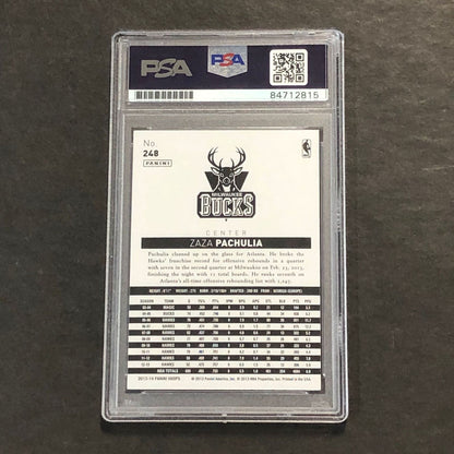 2013-14 NBA Hoops Panini #248 Zaza Pachulia Signed Card AUTO PSA Slabbed Bucks