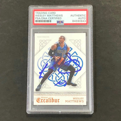 2015-16 Panini Excalibur #131 Wesley Matthews Signed Card AUTO PSA Slabbed Maver