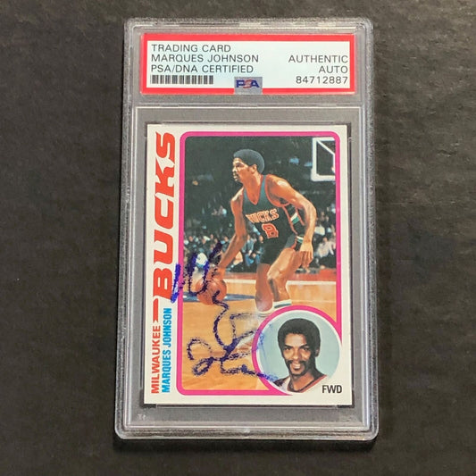 1969-70 Topps #126 MARQUES JOHNSON Signed Card AUTO PSA Slabbed Bucks