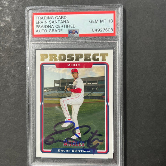 2005 Topps Update & Highlights #UH92 Ervin Santana Signed Card AUTO 10 PSA/DNA S