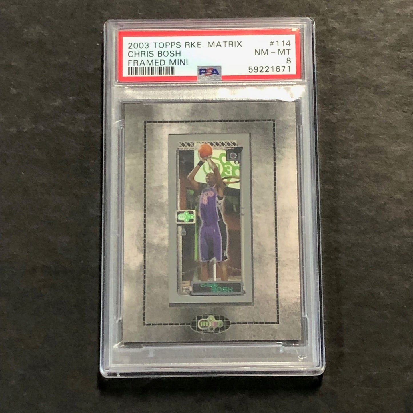2003 Topps RKE Matrix #114 Chris Bosh PSA 8 NM-MT Framed MINI