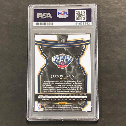 2019-20 Select Basketball Panini #34 Jaxson Hayes Signed Card PSA Slabbed RC Pel