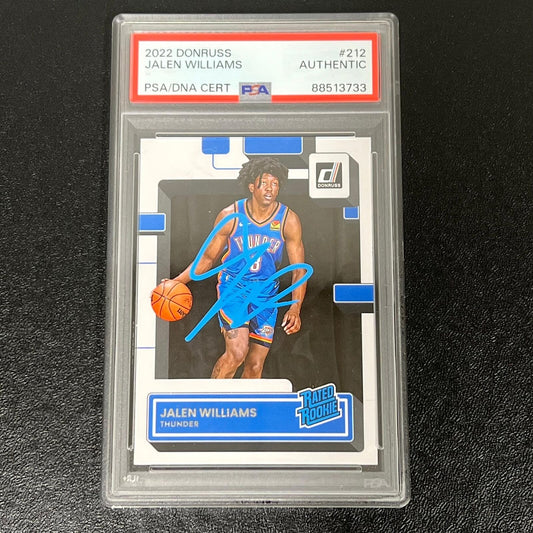 2022-2023 Panini Donruss Basketball #212 Jalen Williams Signed Card PSA AUTO Sla