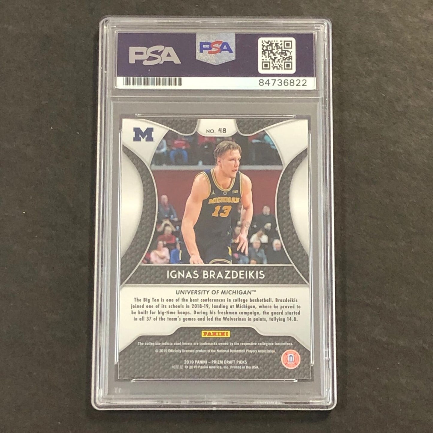 2019-20 Panini Mosaic #48 Ignas Brazdeikis Signed AUTO PSA Slabbed RC Knicks