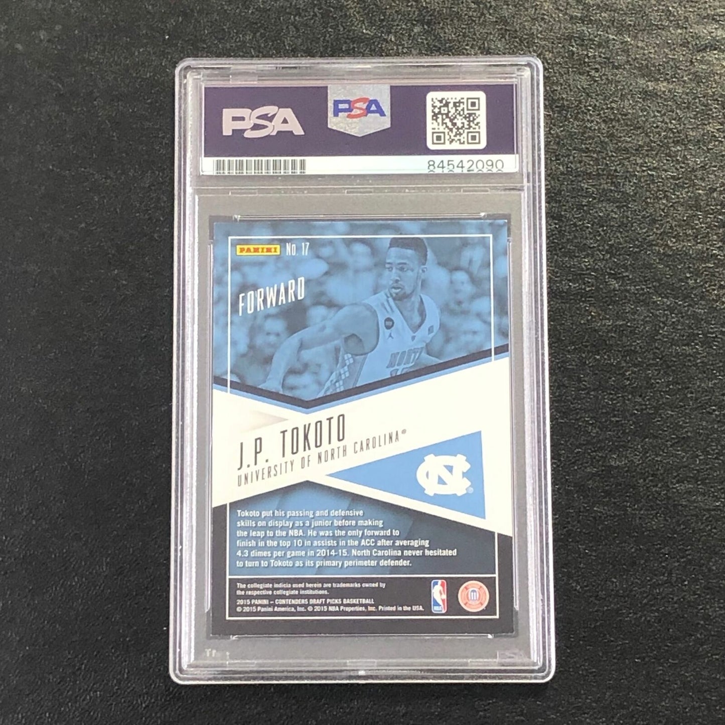 2015-16 Contenders Draft Picks #17 JP Tokoto Signed Card PSA Slabbed Auto 10 Tar