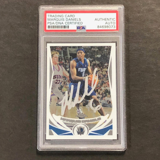 2004-05 Topps Chrome #92 Marquis Daniels Signed Card PSA Slabbed Mavericks