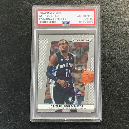 2013-14 Panini Prizm #148 Mike Conley signed Auto Card PSA/DNA Slabbed Grizzlies