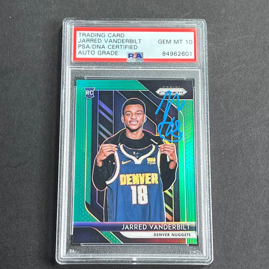2018-19 Panini Prizm #42 JARRED VANDERBILT Signed AUTO Grade 10 PSA Slabbed RC N