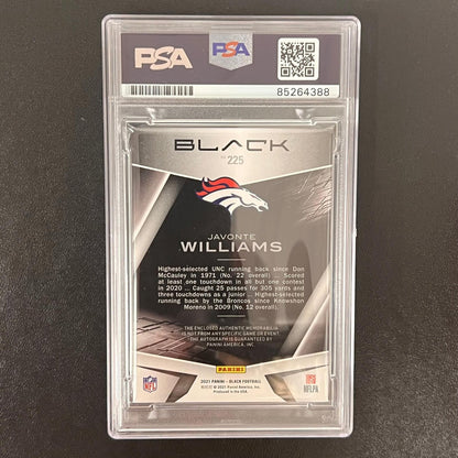 2021 Panini Black #225 Javonte Williams Signed Card AUTO PSA slabbed Denver Bron