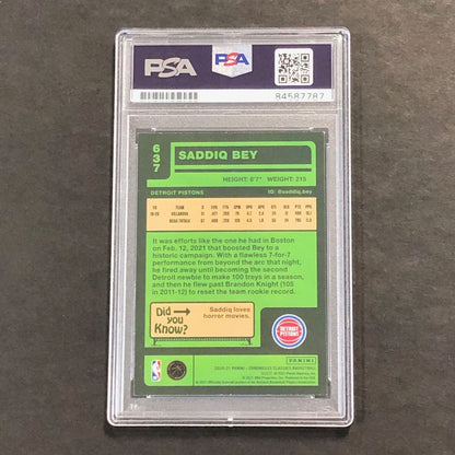 2020-21 Chronicles Classics #637 Saddiq Bey Signed Card AUTO PSA Slabbed RC Pist