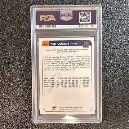 2001 Fleer #59 Nate Archibald Signed AUTO PSA Slabbed UTEP