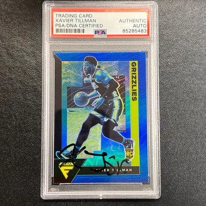 2020-21 Panini Prizm Flux #236 Xavier Tillman signed card AUTO PSA/DNA Slabbed G