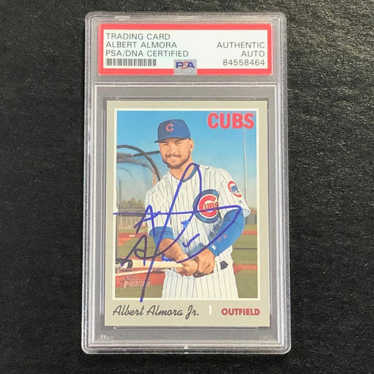 2019 Topps Heritage #170 Albert Almora Signed Card PSA Slabbed Auto Cubs